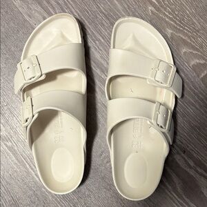 Birkenstock White Double Buckle Sandals
